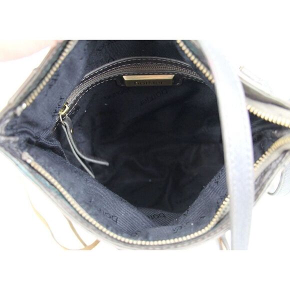 BOTKIER METALLIC BROWN GENUINE LEATHER ZIP POCKETS X-BODY SHOULDER BAG MESSENGER - Picture 6 of 9